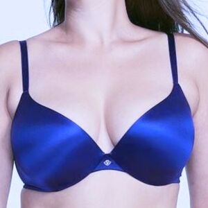 Victoria's Secret So Obsessed Royal Blue Satin Push Up Bra, 32B